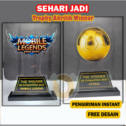 Jual Plakat Akrilik Trophy Kejuaraan Penghargaan Perlombaan Custom