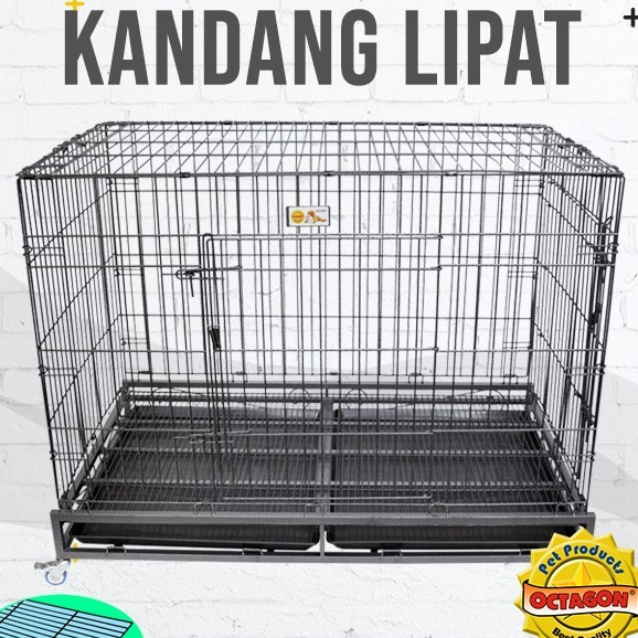 Jual Kandang Anjing Octagon Besar XL Kandang Lipat Roda Pet Cage