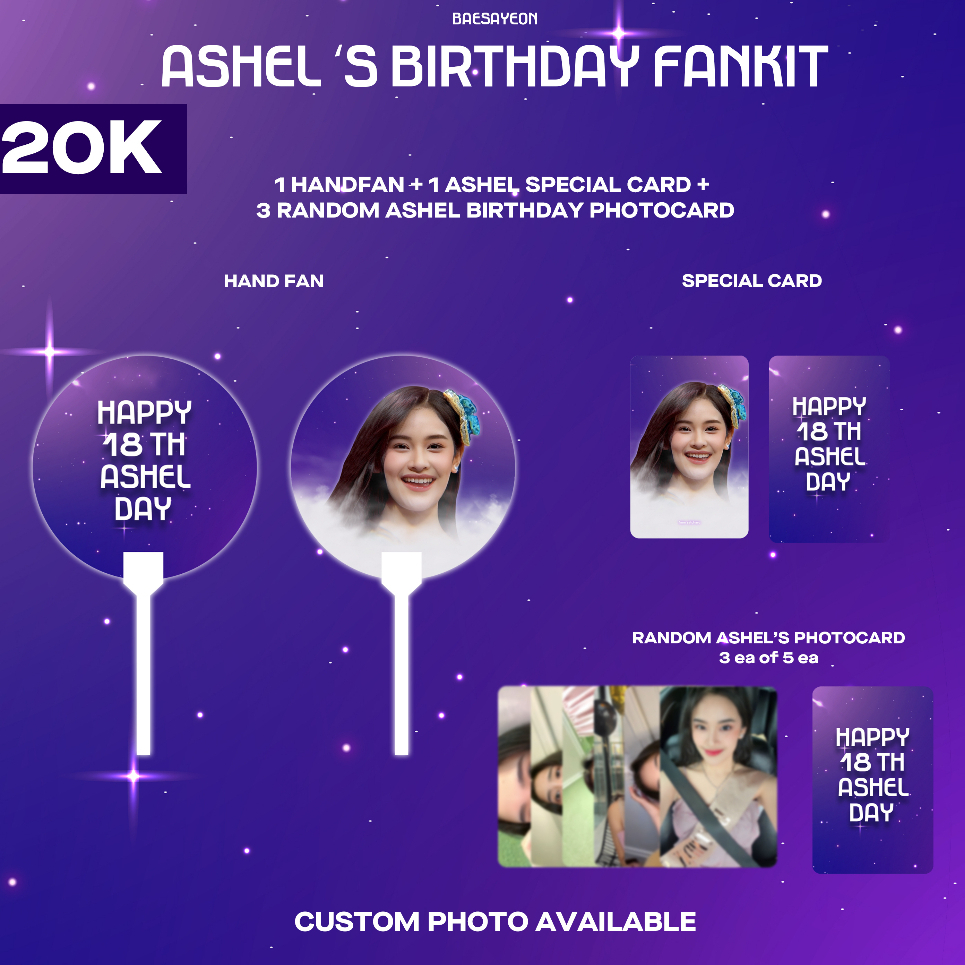 Jual ASHEL JKT48 BIRTHDAY FANKIT SET PHOTOCARD HANDFAN JKT48 MERCH