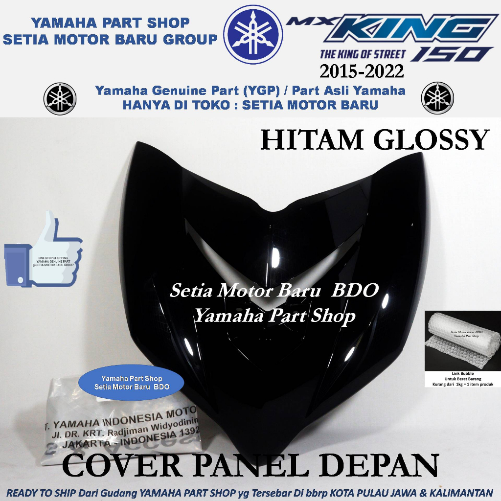 Jual Cover Tameng Panel Depan Front Hitam Glossy Black Metallic Motor