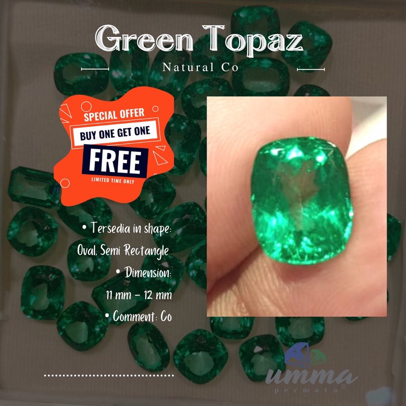 Jual Batu Natural Green Topaz Topas Kuning Topaz Hijau Shopee Indonesia