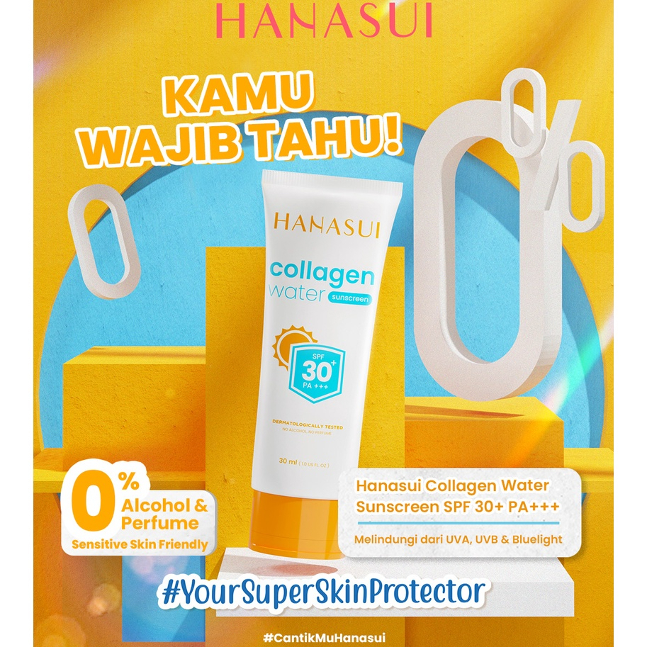 Jual Hanasui Collagen Water Sunscreen Spf Pa Putih Shopee