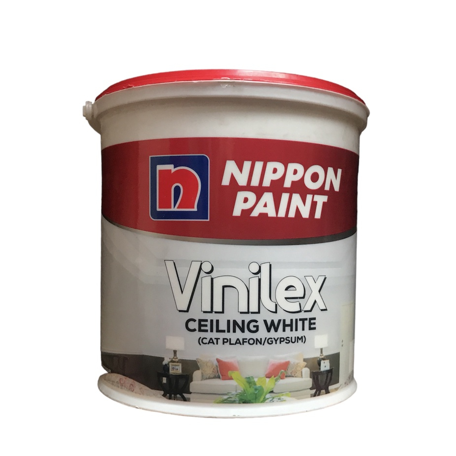 Jual Cat Plafon Gypsum Nippon Vinilex Ceiling White 5kg Warna Putih