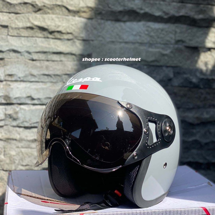 Jual Helm Vespa Gorilla Gloss Bendera Italy Murah Shopee Indonesia