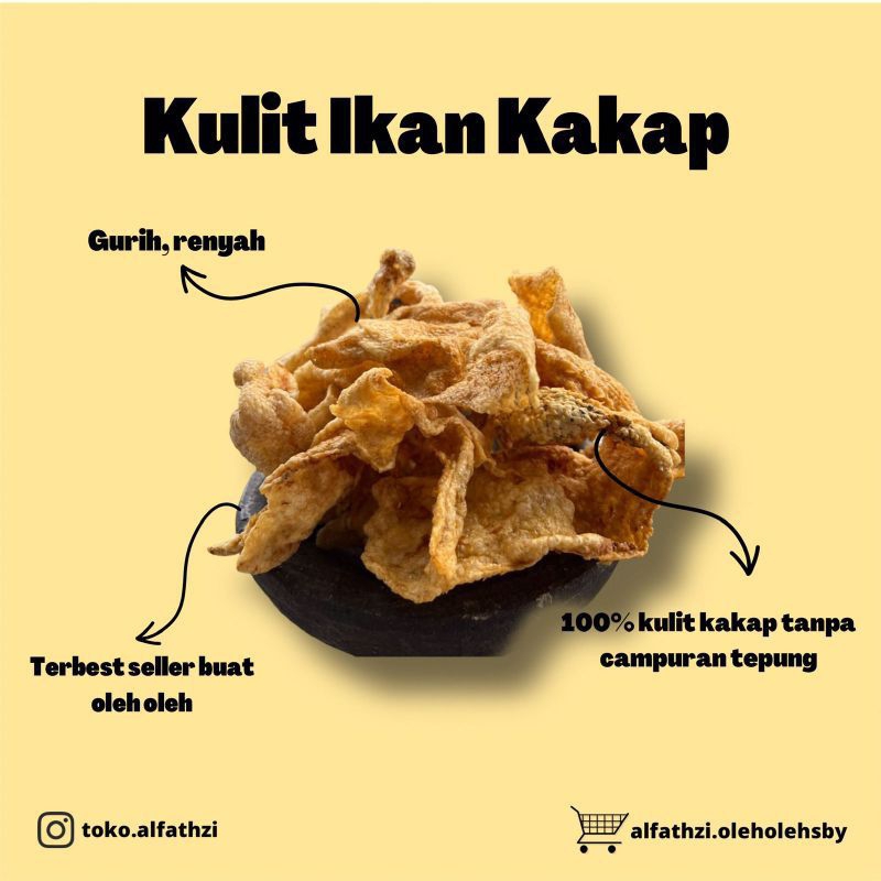 Jual Oleh Oleh Surabaya Krupuk Kulit Ikan Kakap 250gr Asli Shopee