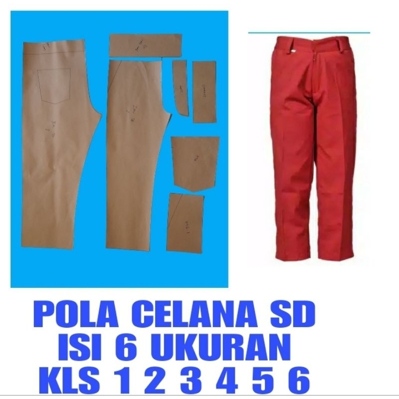 Jual Pola Celana Sekolah SD Isi 6 Ukuran Kls 1 2 3 4 5 6 Shopee Indonesia