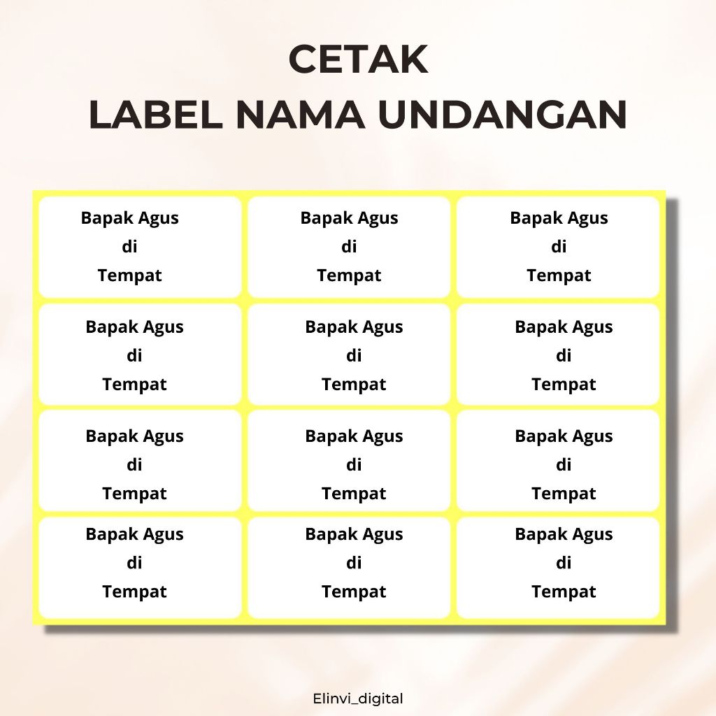 Harga Sticker Nama Undangan Terbaru Okt Biggo Indonesia