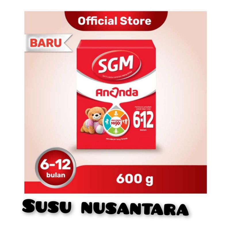 Jual Sgm Ananda 0 6 Dan 6 12 Bulan 600 Gr Box Susu Formula Pendamping