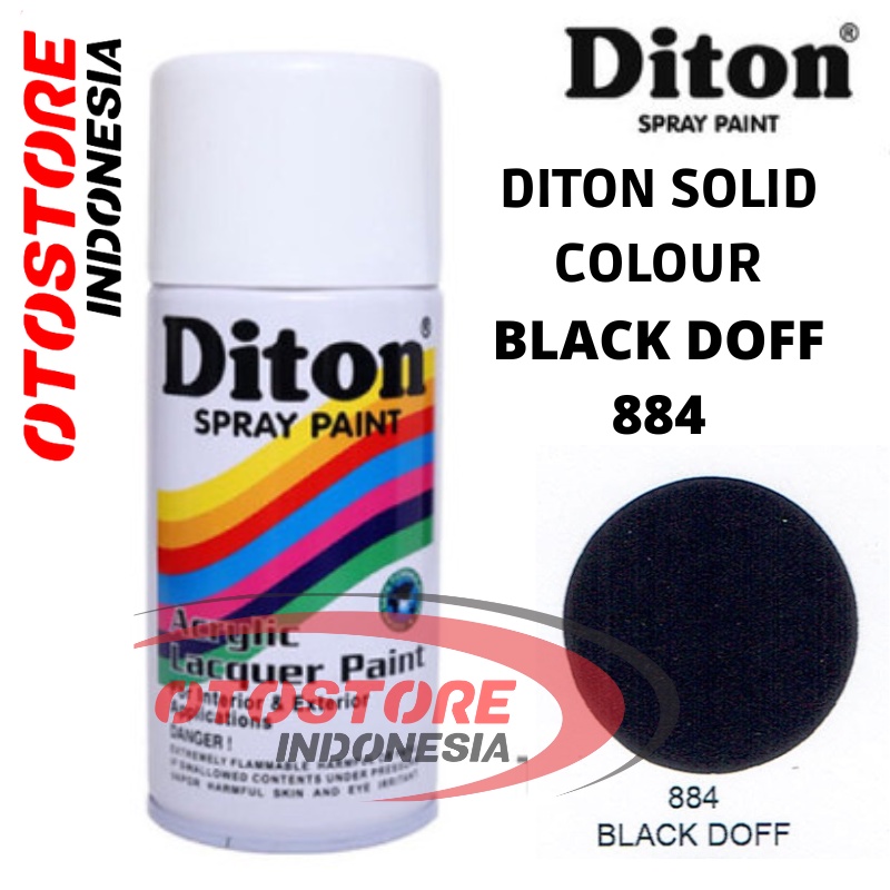 Jual Cat Semprot DITON STANDAR Solid Colours 884 Black Doff 300 Cc For