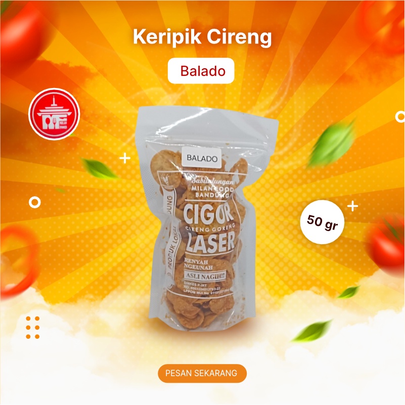 Jual Kripik Cireng Balado Pedas Milan Food Gr Kemasan Pouch Cemilan