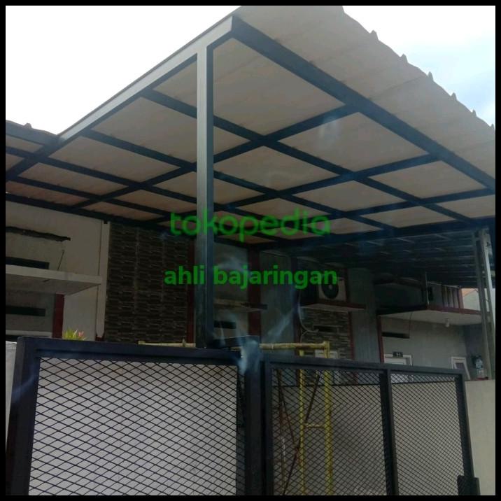 Jual Kanopi Rangka Hollow Galvanis Atap Alderon Rs Single Layer