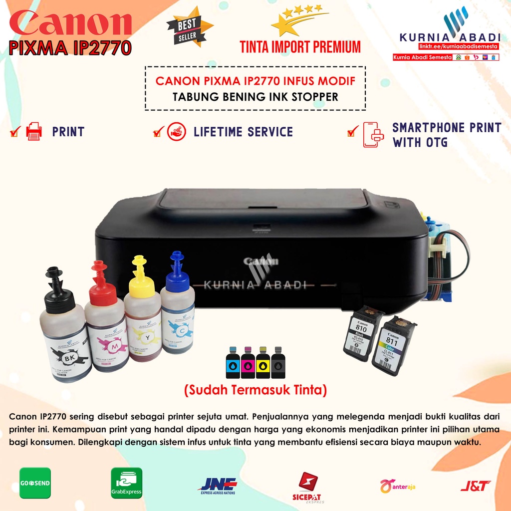 Jual Printer Canon Pixma Ip Infus Inkjet Print Only Tabung Bening Shopee Indonesia