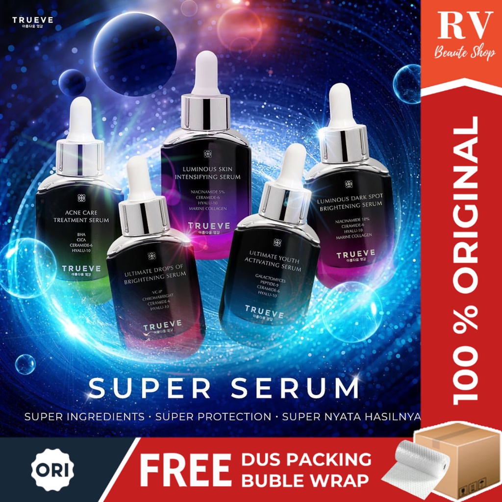 Jual Serum TRUEVE All Varian Acne Care BHA Cica Luminous Dark Spot