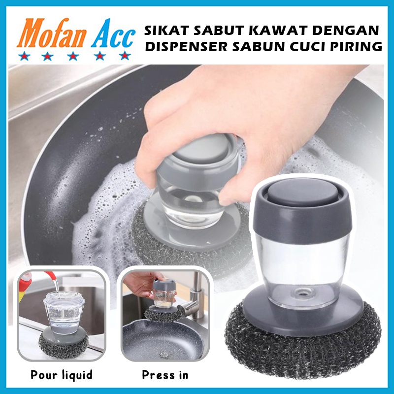 Jual Sikat Sabut Kawat Dengan Dispenser Tabung Sabun Cuci Piring