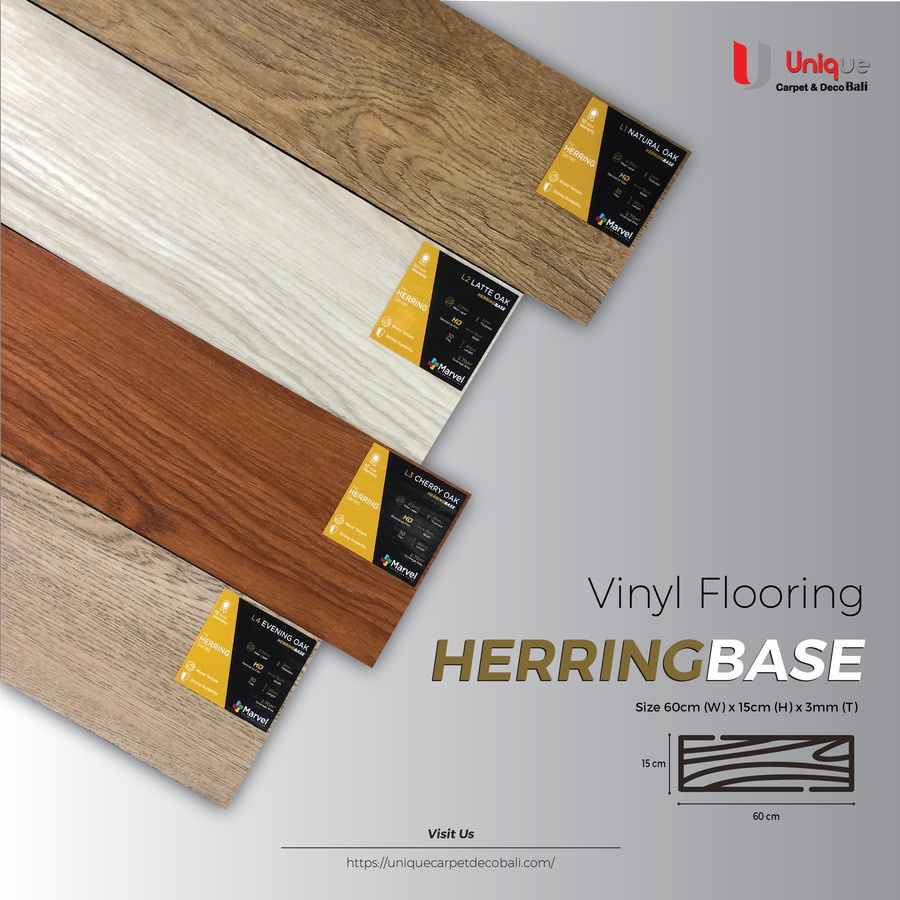 Jual Lantai Vinyl Flooring Herringbase Motif Kayu Herringbone Tebal 3mm