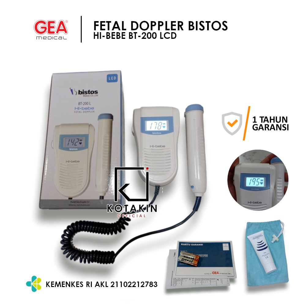 Jual Doppler Hi Bebe Bistos LCD BT 200 Dopler Alat Cek Detak Jantung