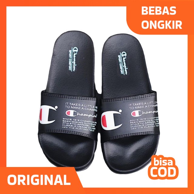 Jual Sandal Campion Slide Pria Wanita Sandal Black Sandal Flip Flop