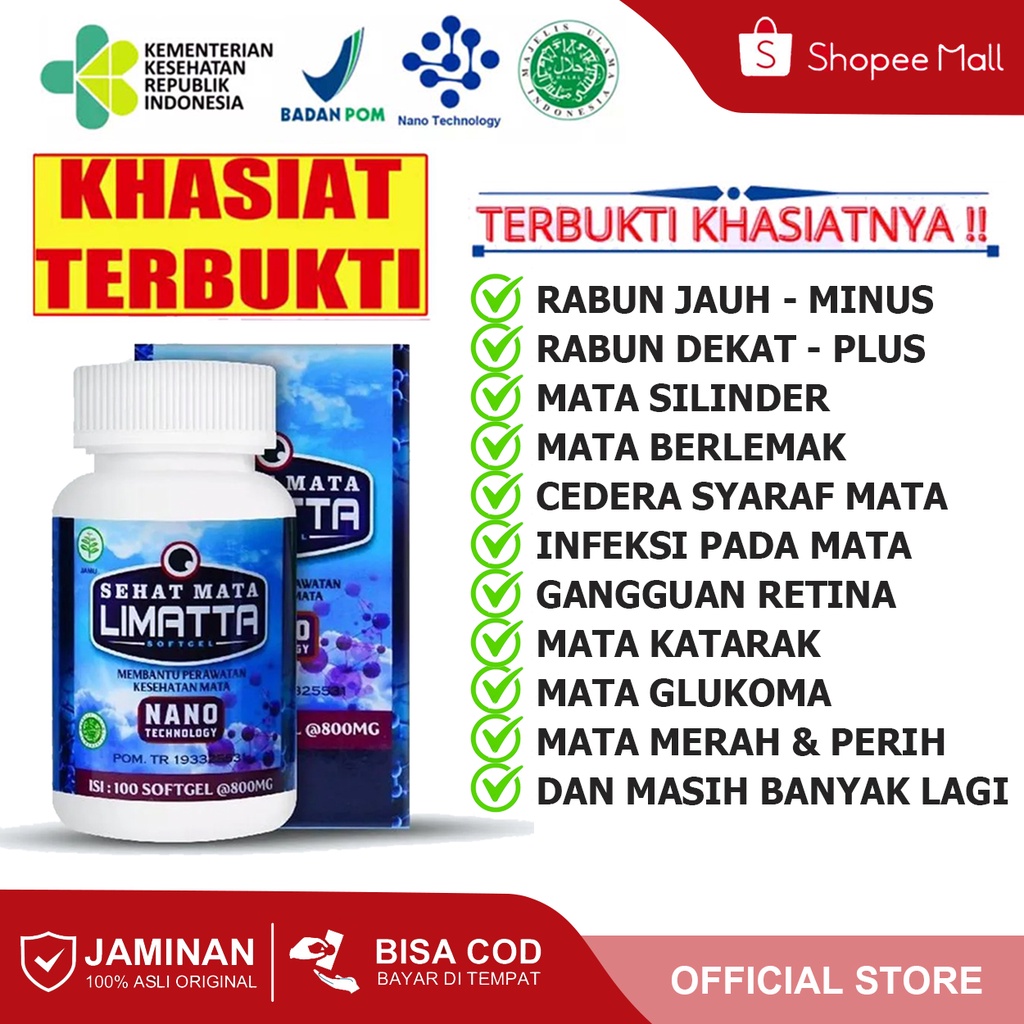 Jual Vitamin Mata Minus Dan Silinder Limatta Sehat Mata Softgel