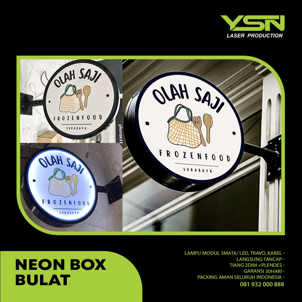 Jual Neon Box Bulat Ukuran Mini Dan Sedang I Murah I