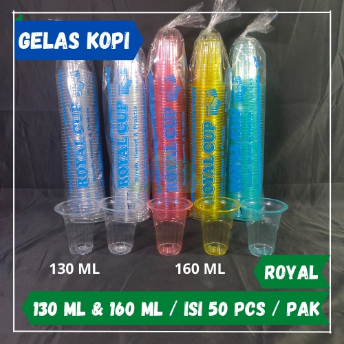 Jual Gelas Plastik Royal Bening Cup Gelas Aqua Gelas Kopi 130 ML