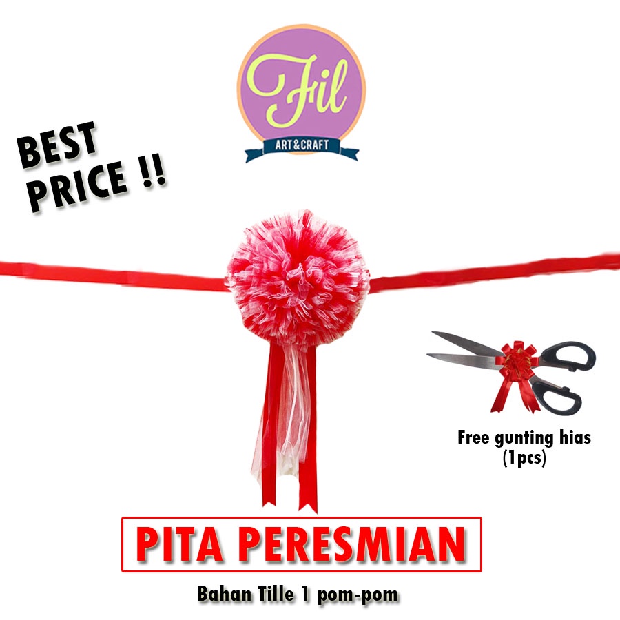 Jual Pita Peresmian Gunting Pita Opening Tille Merah Putih Set