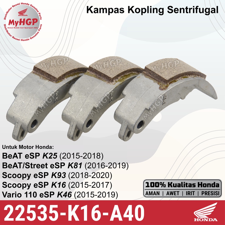 Jual 22535K16A40 Weight Set Clutch Kampas Kopling Ganda BeAT Scoopy