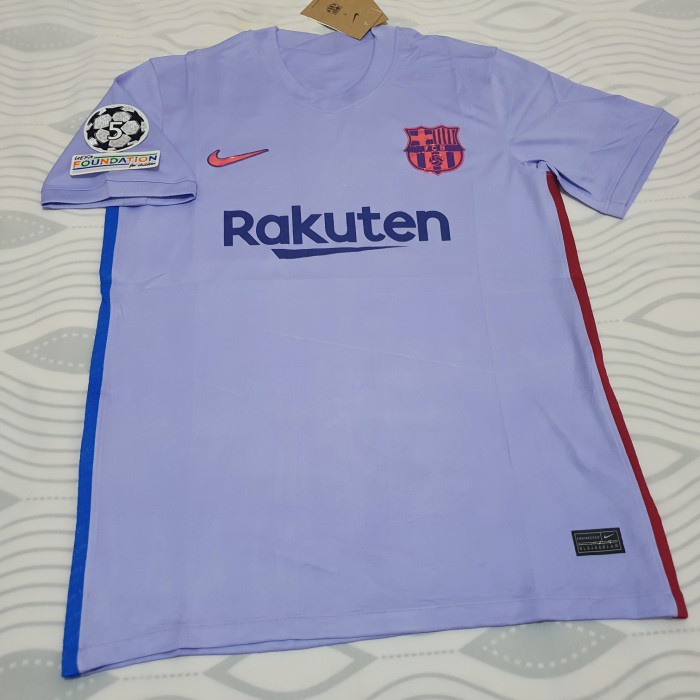 Jual JERSEY BARCELONA AWAY UCL 2021 2022 JERSEY FULL PATCH UCL 2022