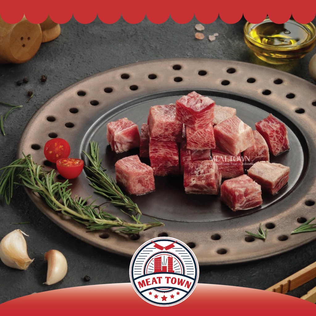 Jual Daging Saikoro Beef Wagyu Meltik Meltique Cubes Steak 250 Gram