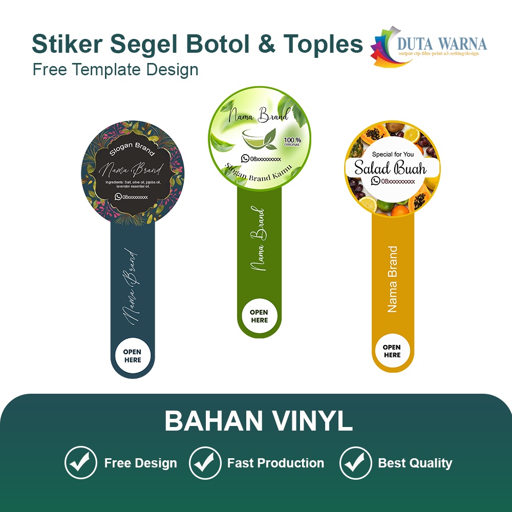 Jual Stciker Segel Botol Dan Toples Sticker Segel Makanan Kemasan