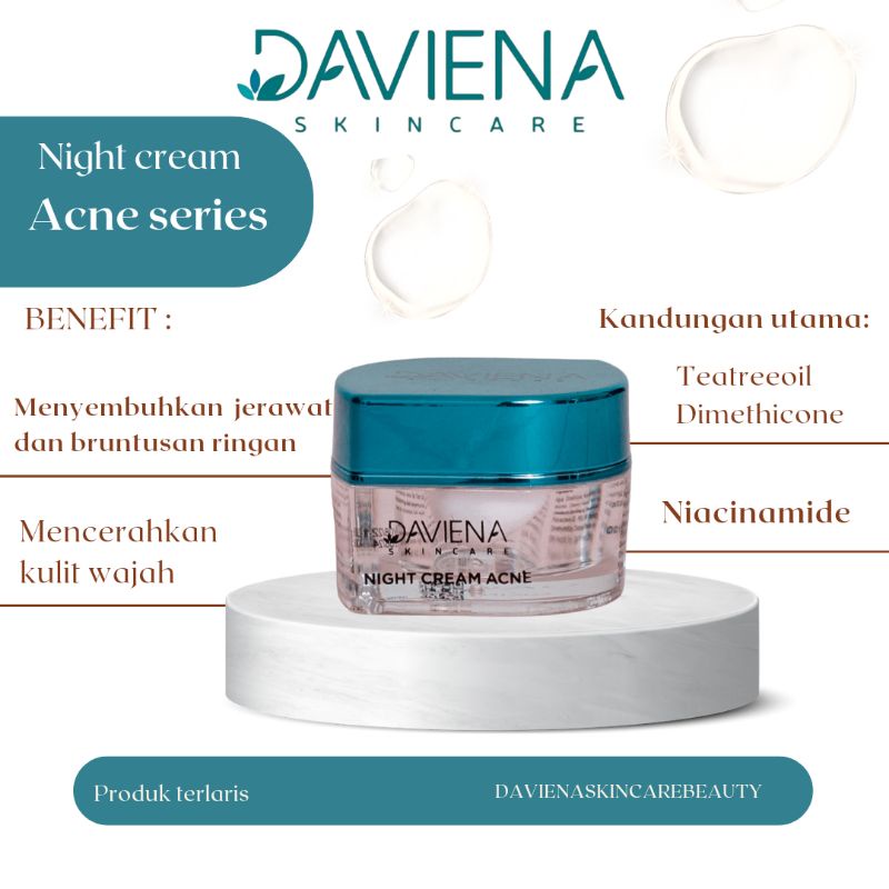 Jual Daviena Skincare Night Cream Acne Series Shopee Indonesia