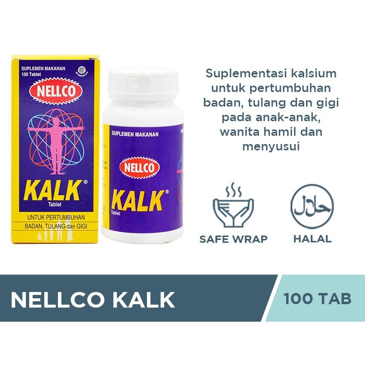 Jual KALK NELLCO 1 BOTOL ISI 100 TABLET SUPLEMEN KESEHATAN UNTUK