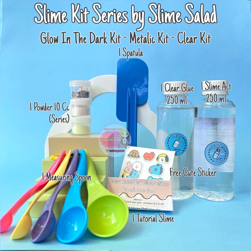 Jual Slime Kit Series Slime Kit Glow In The Dark Slime Kit Metalic