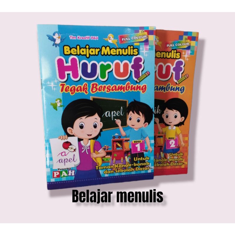 Jual Belajar Menulis Huruf Tegak Bersambung Jilid 1 Dan 2 Shopee