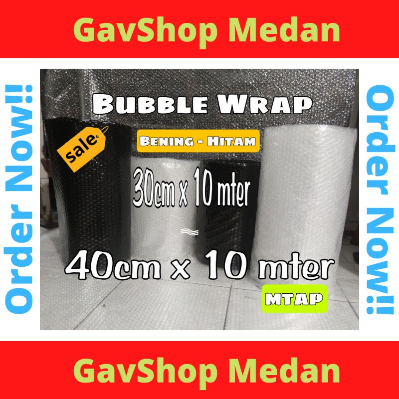 Jual Bubble Wrap MTAP 30cm X 10 Mtr 40cm X 10 Mtr Hitam Putih