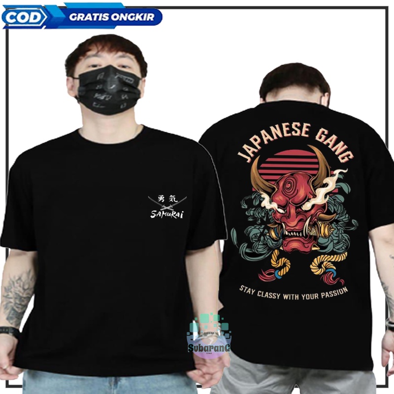 Jual Kaos Distro Terbaru Samurai Oni Jepang T Shirt Distro Kaos