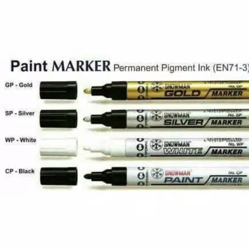 Jual Spidol Snowman Gold Putih Silver Spidol Permanen Paint Marker