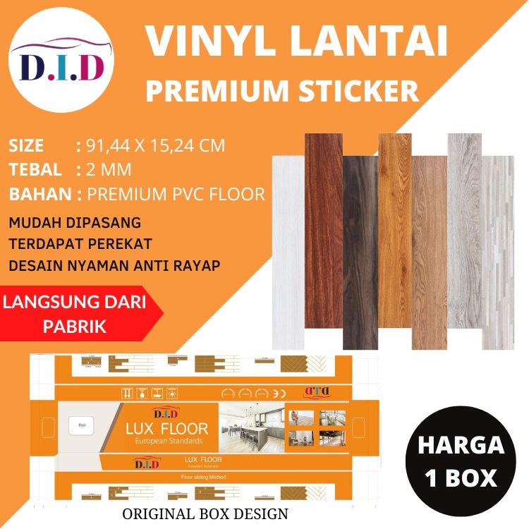 Jual DID 1 Dus Lantai Vinyl Stiker Vinil Lantai Motif Kayu Vynil Lantai