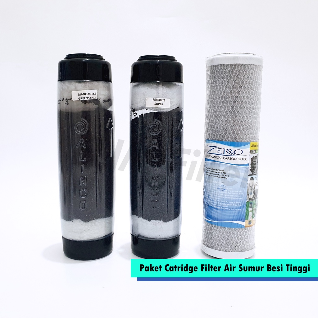 Jual Paket Catridge Filter Air Sumur Besi Tinggi Manganese Ferolite