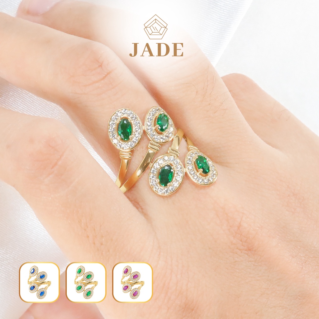 Jual Jade Cincin Emas Asli Batu Permata Oval Model Kadar