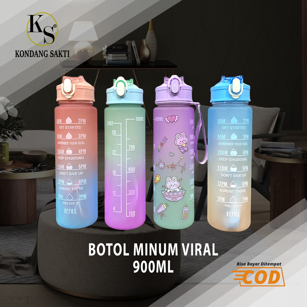 Jual BOTOL MINUM VIRAL MURAH BOTOL MINUM 900ML WARNA GRADASI Shopee