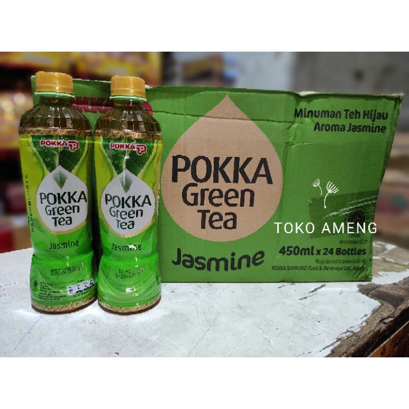 Jual Pokka Green Tea Jasmine BOTOL 450 Ml Greentea Leaves 1 DUS 24