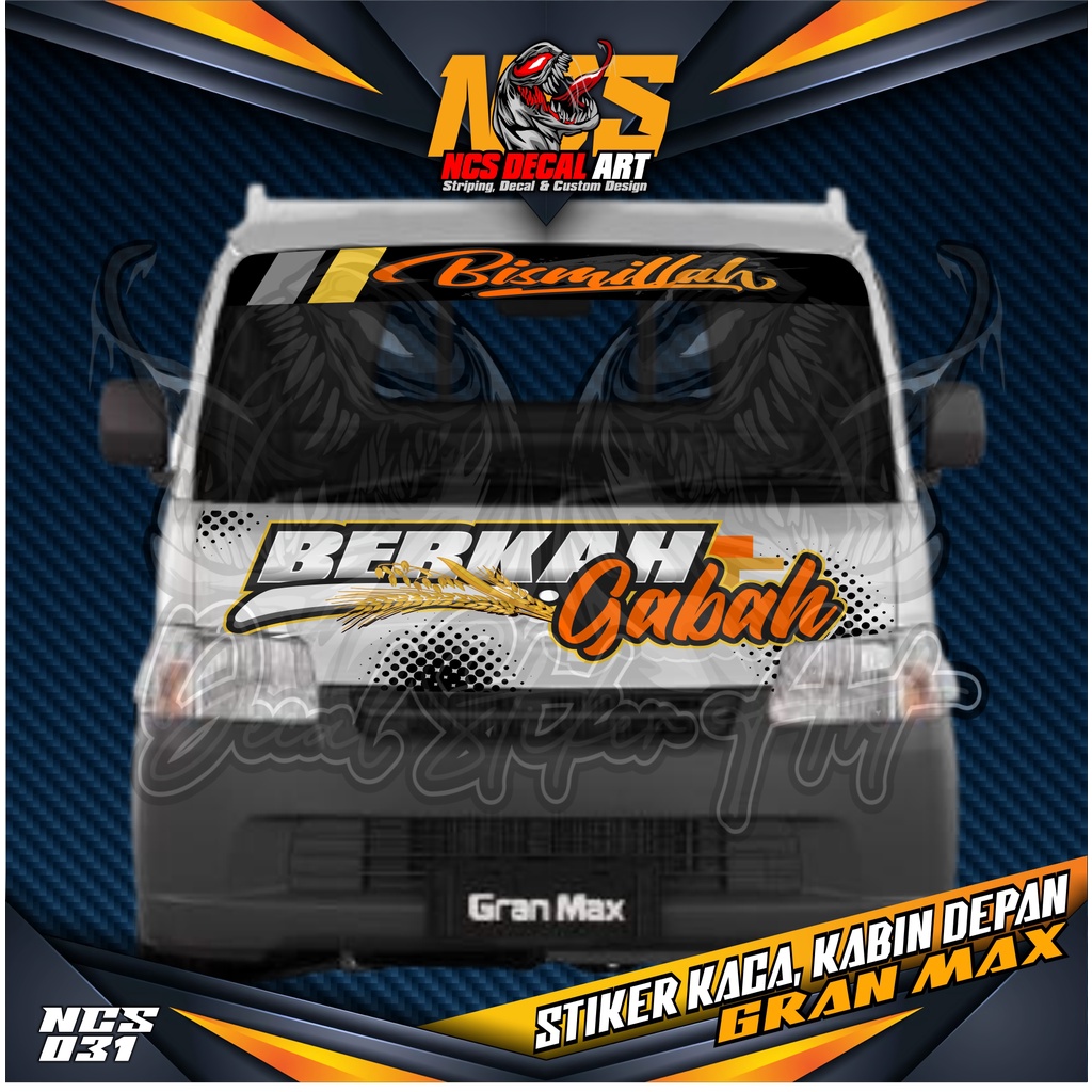 Jual Stiker Decal Kaca Kabin Depan Bismilah Berkah Gabah All Pick Up