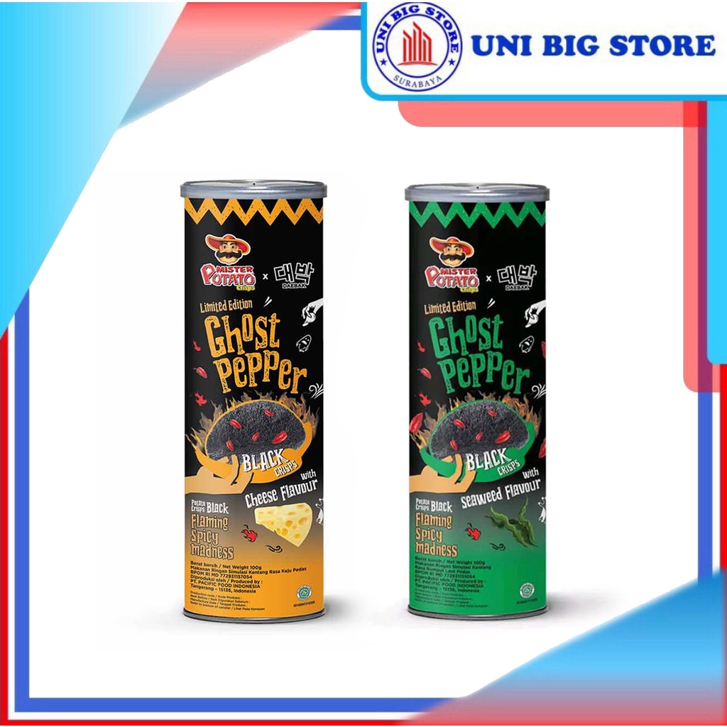 Jual Mister Mr Potato Spicy Ghost Pepper Seaweed Cheese Black Crisps