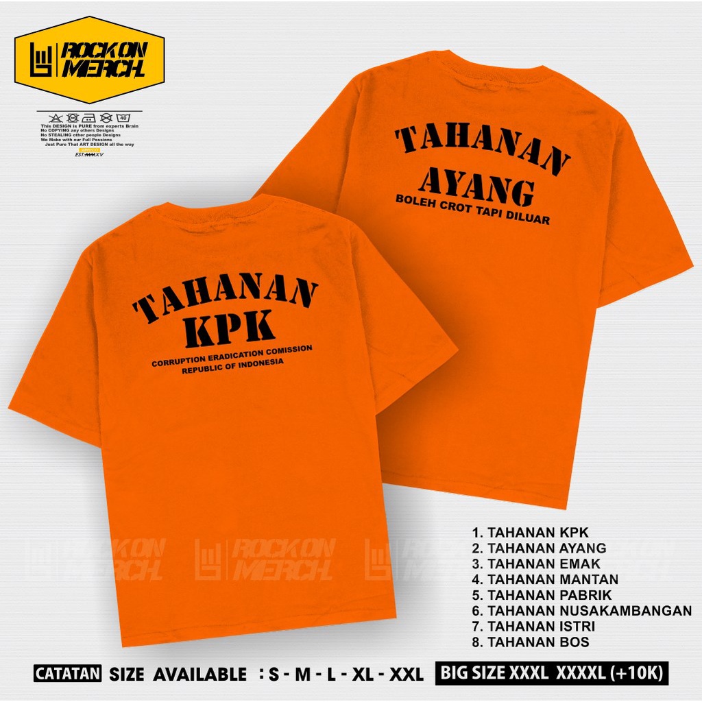 Jual Kaos Dewasa Tahanan Kpk Ayang Emak Mantan Pabrik Nusakambangan