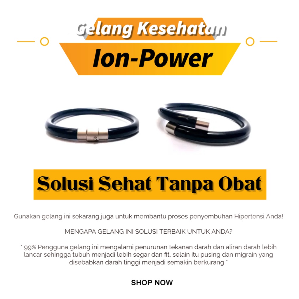 Jual Gelang Pria Kesehatan Keseimbangan Ujung Magnet Gelang Terapi