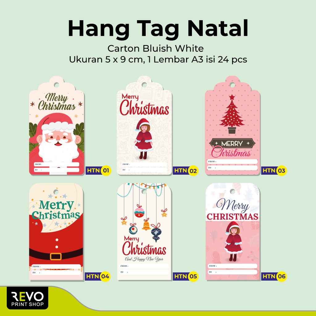 Jual Hang Tag Natal Hang Tag Christmas Gift Tag Cetak Hang Tag