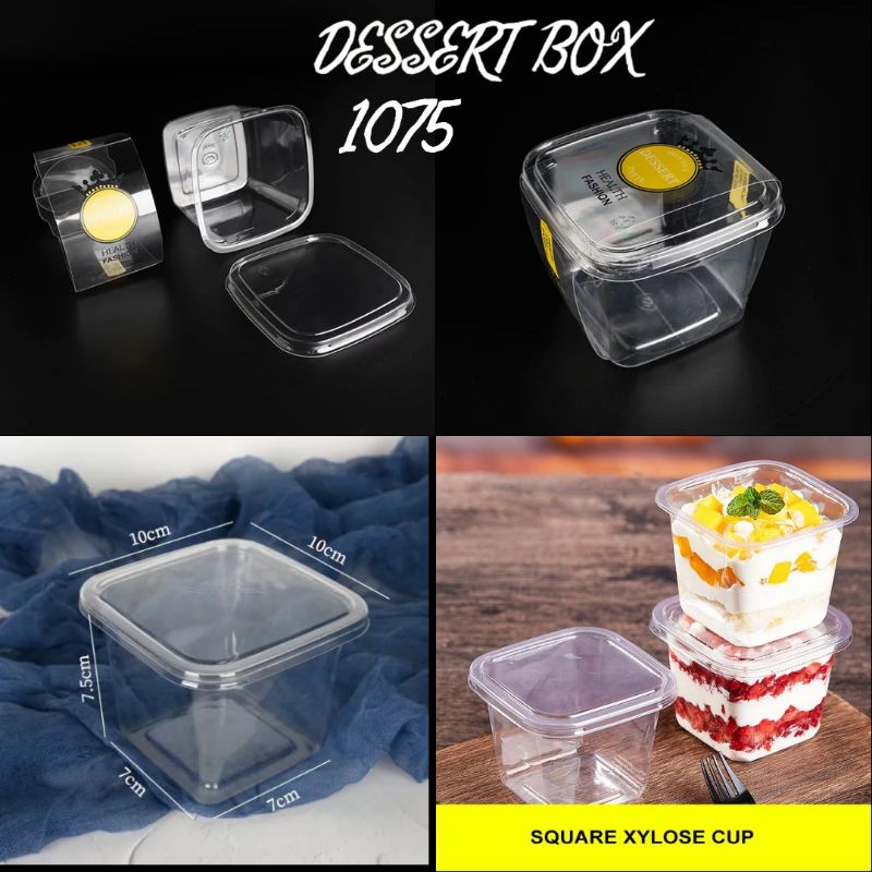 Jual 10 PC KOREAN DESSERT BOX PREMIUM KOTAK CUP MIKA DESSERT ADA TUTUP