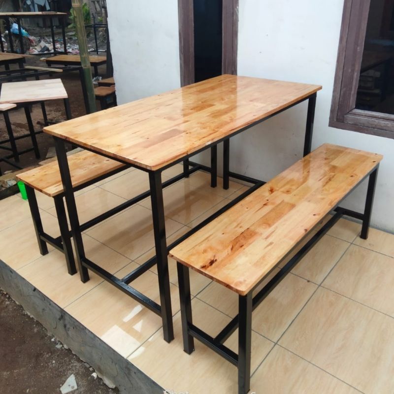 Jual Set Meja Kafe Caffee Warung Besi Kursi Panjang Shopee Indonesia