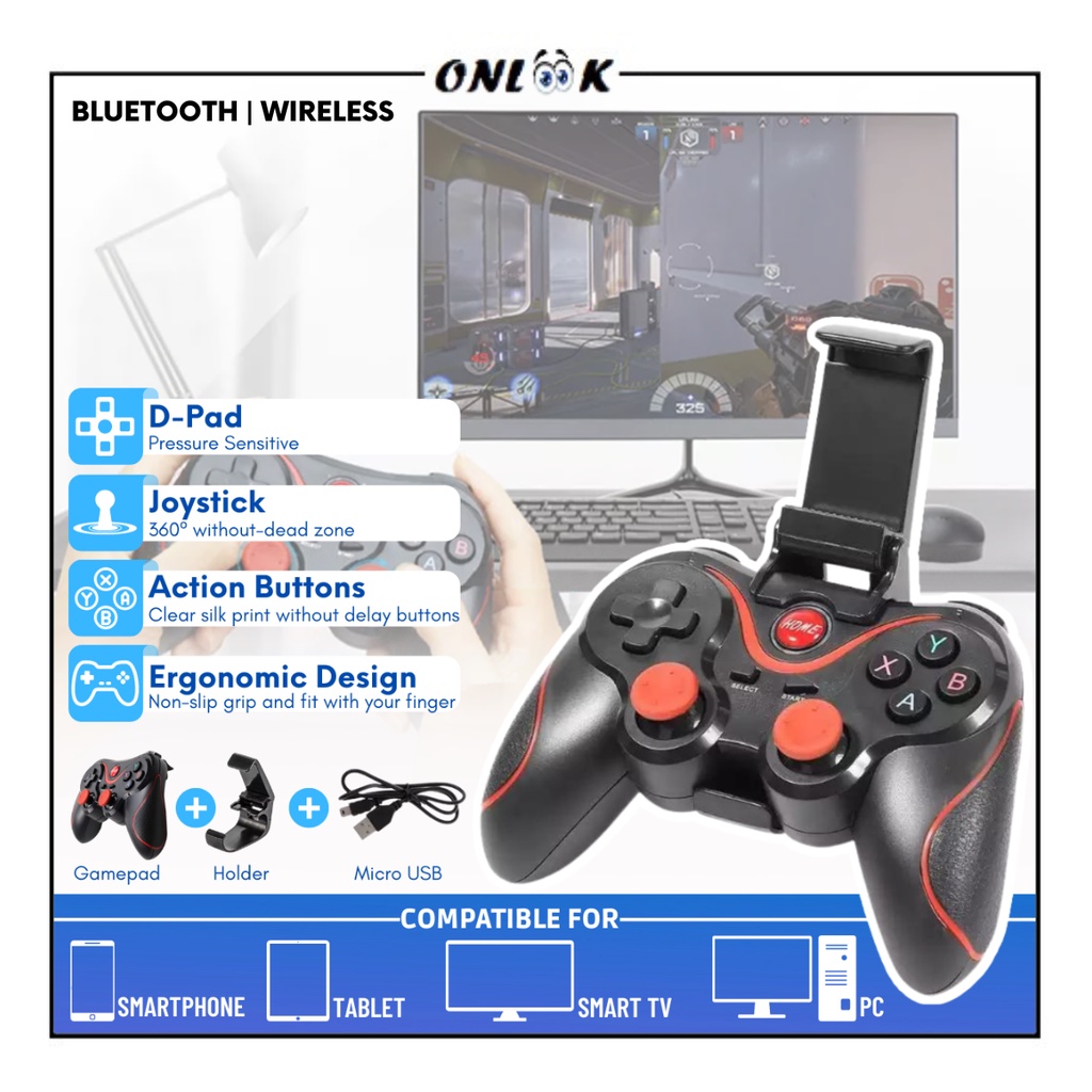 Jual Gamepad X3 Bluetooth Wireless Controller Joystick Handle Untuk