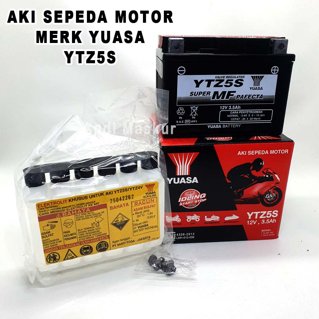 Jual YUASA YTZ5S Aki Motor Untuk Motor Vario 110 Mio Soul GT Beat